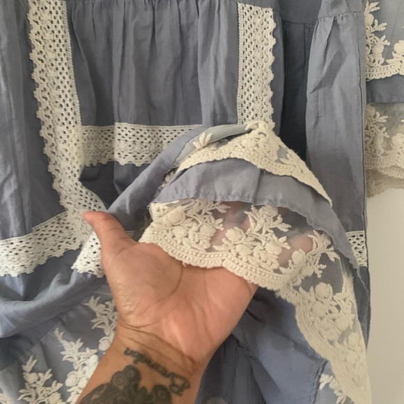 Velzera EUC blue and white lace bohemian dress - Picture 10 of 16